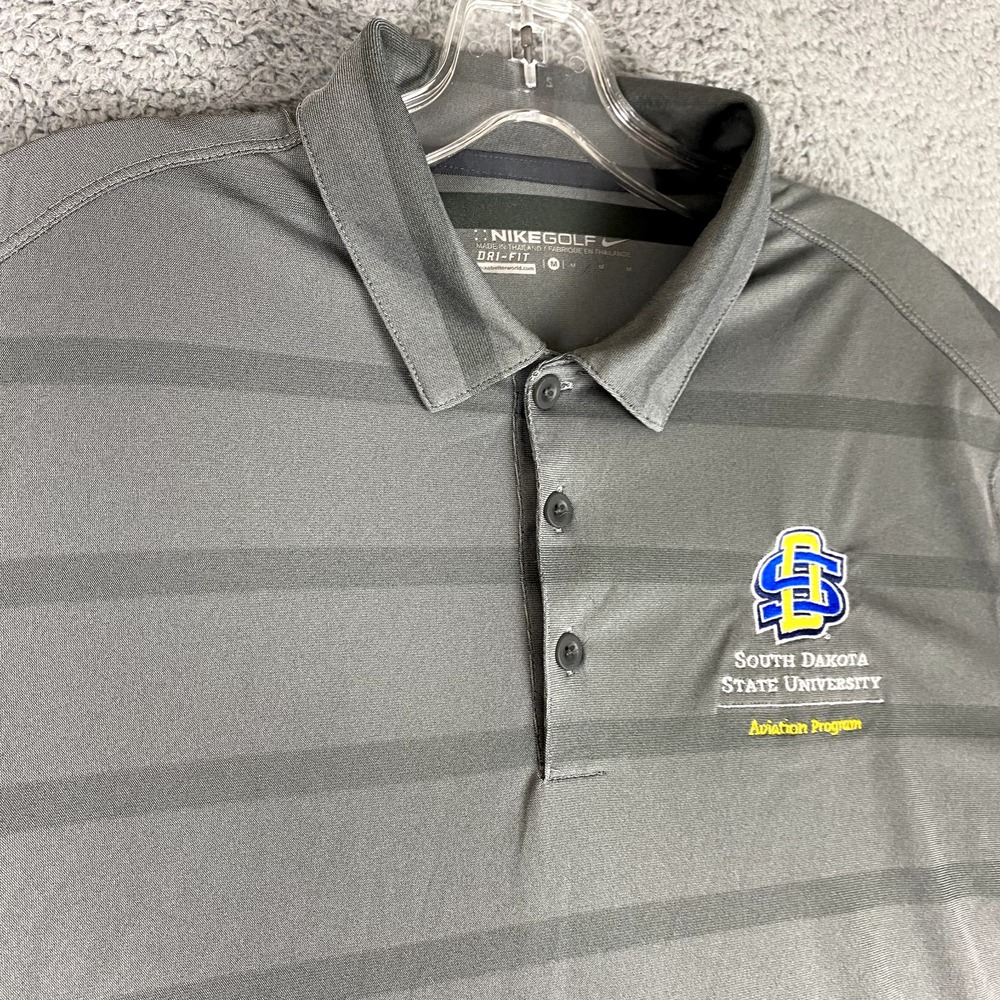 South Dakota State Polo Shirt Mens Medium Nike Dri-Fit Tour Performance Aviation